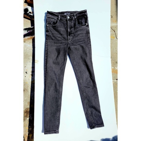 Zara Straight size 6‎ Black Women's Jeans classicore - Picture 4 of 8